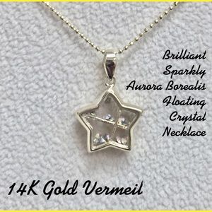 Floating AB Crystal Pendant Choker, NWT